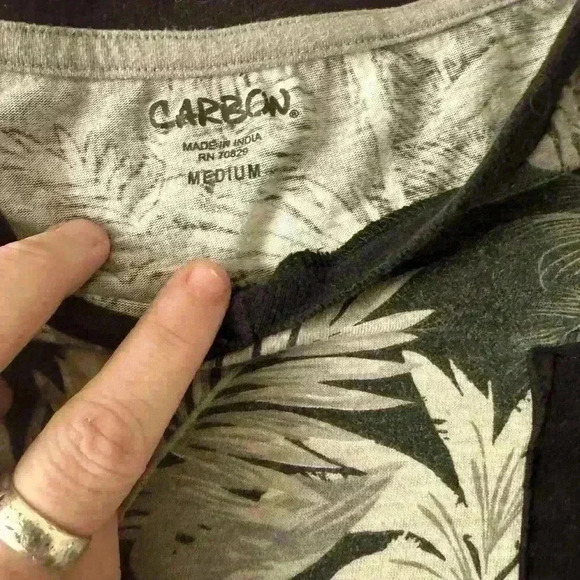 Carbon Beach Floral Simple Shirt Lightweight Summer Medium - Picture 3 of 4